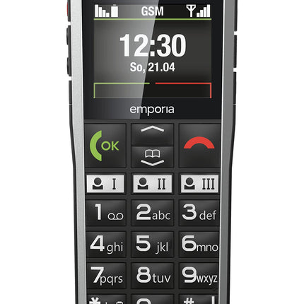 emporiaSIMPLICITY | Seenioride mobiiltelefon | Lepinguvaba nupuvajutusega mobiiltelefon | Hädaabikõne nupuga mobiiltelefon | 2-tolline ekraan | Must