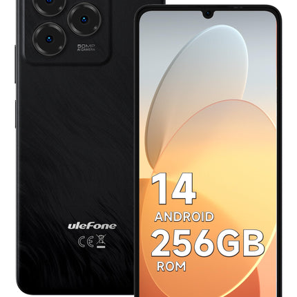 Ulefone Note 20 Pro nutitelefonid Android 14.0, 6,75-tolline HD+ ekraan, 256 GB mobiiltelefon, lukustamata, 6000 mAh aku, kahe SIM-kaardiga FM Face ID, taskukohane, valge