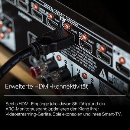 Marantz Stereo 70s võimendi HiFi Stereo, 2.2-kanaliga HiFi võimendi, 75 W/kanal, 6 HDMI sisendit, 8K, HEOS, Bluetooth, Wi-Fi, AirPlay 2, Dolby TrueHD, Alexa ühilduv, must