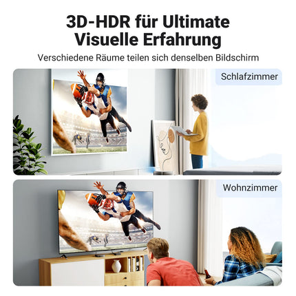 UGREEN HDMI 2.0 jaotur 1 sisend 2 väljundit 4K@60Hz HDMI jaotur kahele monitorile, toetab HDCP 2.2, 3D, HDR, EDID HDMI-lülitit, mis on ühilduv teleri, PS4/5, monitori ja projektoriga.