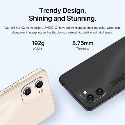 UMIDIGI G1 nutitelefon ilma lepinguta, Android 12 odav mobiiltelefon, 6,52" HD+ täisekraan 32GB (laiendatav kuni 256GB), 5150mAh aku, kahe SIM-kaardiga 4G LTE mobiiltelefon, 13MP+5MP mobiiltelefon seenioridele, lastele, äriklassi telefon (roosakuldne)