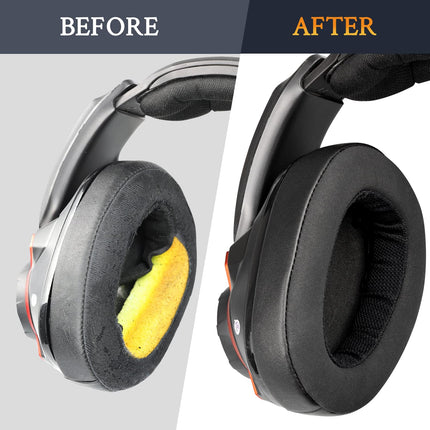 SOULWIT nanokangast vahetuskõrvapadjad Sennheiser GSP500, GSP550, GSP600, GSP 670, EPOS H6 Pro, GSP601, GSP602 mängukõrvaklappidele, vahetuskõrvapadjad mürasummutava mäluvahuga