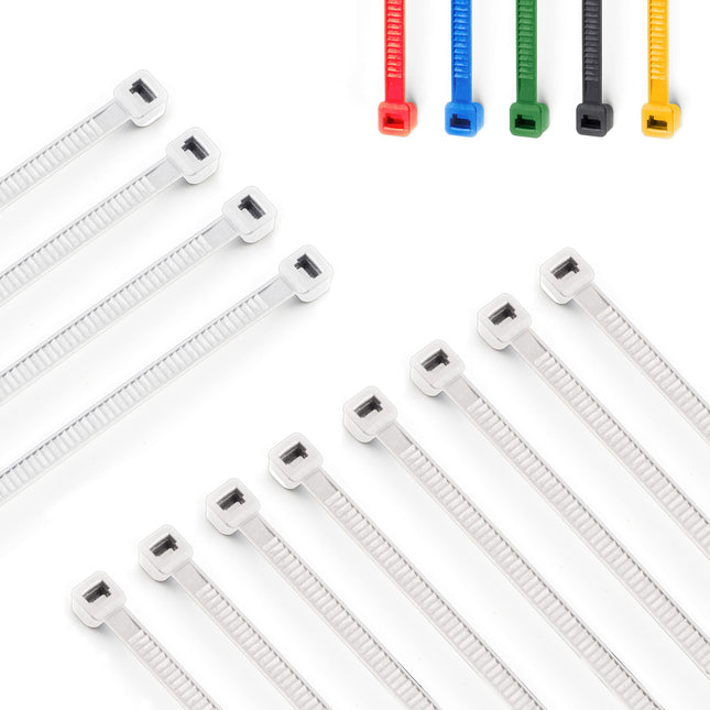 V1 Trade Cable Ties Strong 550 mm x 7.6 mm - Cable Tie Set of 100 Pieces - Extra High-Quality Cable Ties - Heavy-Duty Cable Ties Long - Cable Ties UV-Resistant (White)