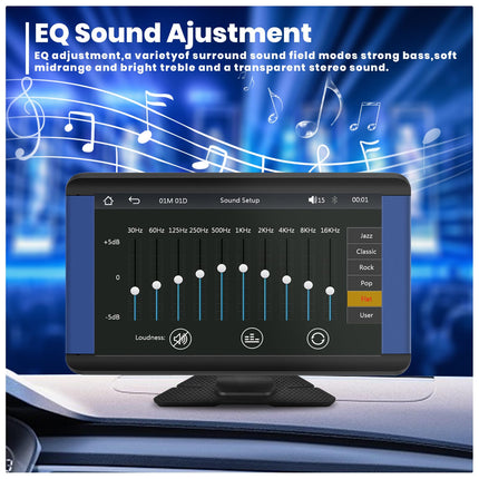 Podofo 7-tolline autostereo juhtmevaba Carplay ja Android Autoga, puutetundliku ekraaniga Bluetooth-automonitoriga, mis toetab peegli linki iOS-ile/Androidile, hääljuhtimisega, ekvalaiseriga heli seadistusega, USB/TF/AUX sisendiga