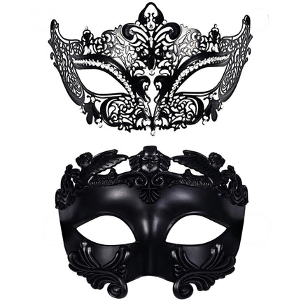 Oidea must maskeraadimask paaridele – vintage Vana-Rooma Kreeka Veneetsia mask pitsmaskid metallist halloweeni lõpupidu kostüüm ballile karnevalimask naistele ja meestele