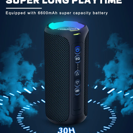 OHAYO Bluetooth Speaker 40W Portable Bluetooth Box with LED Light, Music Box with Enormous Bass, 360° Stereo Sound, IPX7 Water Resistant, 30H Battery, 3 Modes, Wireless Outdoor Speaker for iPhone