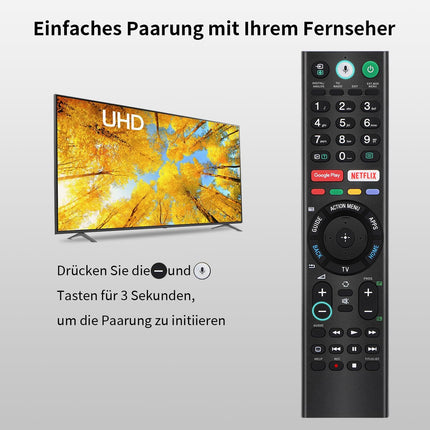 Gvirtue RMF-TX310E RMF-TX220E hääljuhtimisega kaugjuhtimispult Sony teleritele, originaalse kaugjuhtimispuldi asendaja, ühildub Sony 4K nutika Bravia UHD LED LCD HD teleriga mikrofonifunktsiooniga