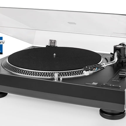 Dual DTJ 301.1 USB DJ turntable (33/45 rpm, pitch control, magnetic pickup system, needle illumination, USB cable) black