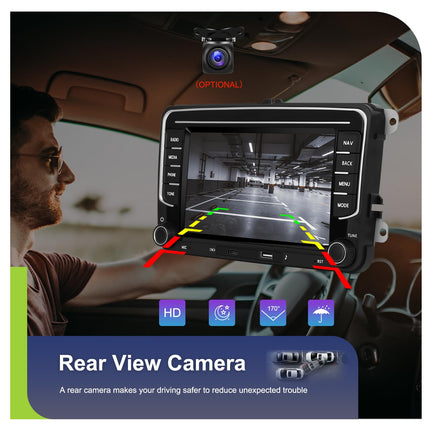 4+64GB Android Car Radio for VW Golf 5 Golf 6 Skoda Polo Passat Tiguan Touran Wireless Carplay Android Auto, 7" Screen Bluetooth Car Radio Navigation Rear View Camera WiFi FM RDS Radio SWC