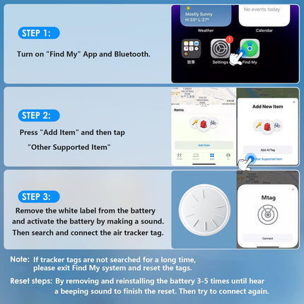 Õhumärgised - 4 võtmejälgijaga esemeotsija, töötab Apple Find Myga (ainult iOS), Bluetooth-jälgijasilt võtmete, pagasi ja kottide jaoks, vahetatava akuga võtmeotsija, nutikas silt 4-ga