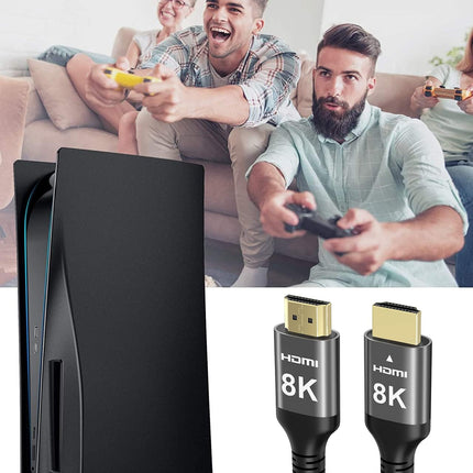 Ubluker 8K HDMI-kaabel 15m, nailonist punutud kiire HDMI®-kaabel 4k 120Hz 2k 165Hz 8k 60Hz 12bit eARC ARC Dolby Atmos HDR10+ HDCP2.3 ühildub arvuti, teleri, monitori, sülearvuti, Maci, PS5, Xboxi jaoks