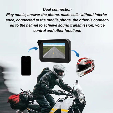 5-inch Motorcycle Carplay GPS Navigation, Airplay CarPlay/Android Auto for Motorcycles, Waterproof IPS Touchscreen, Motorcycle/Motorbike GPS, Bluetooth