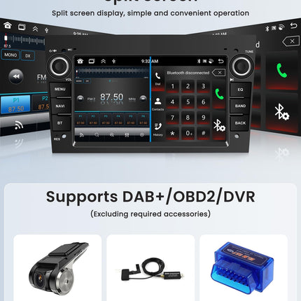 4G+64G Wireless Carplay Android 13 Car Radio for Opel Astra Antara Vectra Corsa Zafira Meriva Vivara Vivaro 7 inch Car Radio with Android Auto Navigation GPS WiFi Mirror Link Bluetooth FM/RDS Rear View Camera