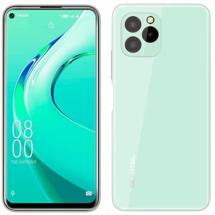 OUKITEL C21 Pro Telemovel Livre 11, Full-face design, 4 GB 64 GB, 256 GB SD, external, triple camera 21 MP, Dual SIM, 6.39 inch HD screen, digital printing, easy identification, Green