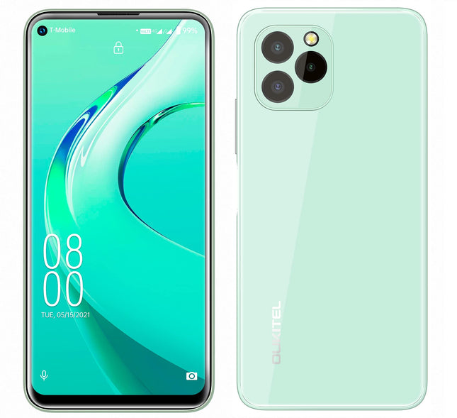 OUKITEL C21 Pro Telemovel Livre 11, Full-face design, 4 GB 64 GB, 256 GB SD, external, triple camera 21 MP, Dual SIM, 6.39 inch HD screen, digital printing, easy identification, Green