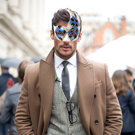 Aroncenti Veneetsia maskimeeste mask: mask karnevali ja halloweeni ballidele, muusikafestivalidele, mardi gras'ile, rüütlilik Itaalia Veneetsia mask