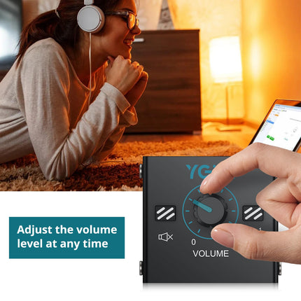 YGiTK 3,5 mm audiolüliti 2(1)-sisend-1(2)-väljundiga audiolüliti 3,5 mm audiokaabliga, helitugevuse reguleerimise ja ühe nupuvajutusega vaigistusnupuga, kõlarite ja kõrvaklappide helilüliti helijaotur