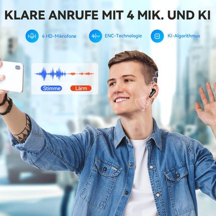Bluetooth-kõrvaklapid, kõrvasisesed juhtmevabad kõrvaklapid, 12 mm draiverid, Bluetooth 5.4, sügav bass, 35-tunnine aku, 4 mikrofoni, ENC, selged kõned tehisintellektiga, IPX5 veekindlus, mugav sobivus, kiire laadimine, ekvalaiser rakenduse kaudu