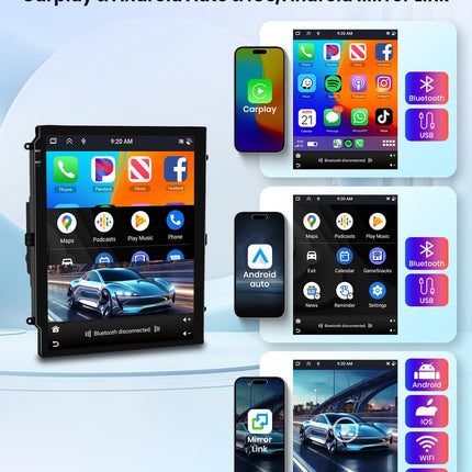 6G+128G 8-tuumaline traadita Carplay Android autoraadio Ford Fiesta MK7 2009-2016 9,7-tollise puutetundliku ekraaniga autoraadio Android Auto GPS navigatsiooniga WiFi Mirror Link Bluetooth FM/RDS/DSP EQ/USB/SWC tahavaatekaamera