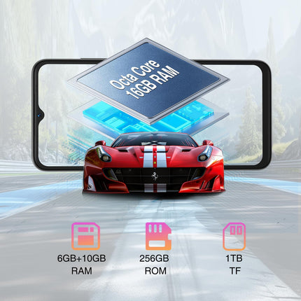 DOOGEE N55 Pro (16GB+256GB) Android 14 nutitelefon ilma lepinguta 6.56" HD+ 90Hz mobiiltelefon soodne, 5180mAh 13MP+8MP kaamera Octa Core Dual SIM 4G SIM-kaardivabad mobiiltelefonid Näotuvastus/OTG/GPS/Widevine L1 2024