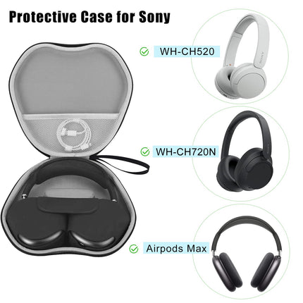 Headphone Case for Sony WH-CH720N/WH-CH520 Headphones, Travel Protective Case Storage Bag for Storing WH-CH720N/WH-CH520 Headphones (Black)