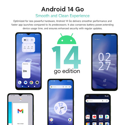 Ulefone Note 19 (2025) nutitelefon, Android 14, 6 GB + 64 GB ROM/SD-512 GB, kaheksatuumaline nutitelefon, soodne, 5000 mAh, 6,56-tolline HD+ mobiiltelefon, 8 MP + 5 MP, 4G nutitelefon ilma lepinguta, kahekordne SIM-kaart/Face ID/GPS/3 pesa - roheline