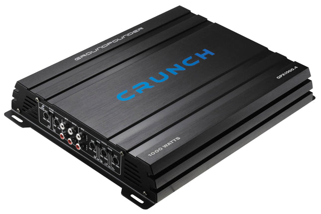 Crunch GPX-1000.4 4-kanaliline autovõimendi – A/B-klassi võimsusvõimendi, millel on 4x125W RMS @2 Ohm, 2x250W sillatud @4 Ohm – Bassivõimendus, HPF/LPF filter, RCA, 12V auto HiFi võimendi