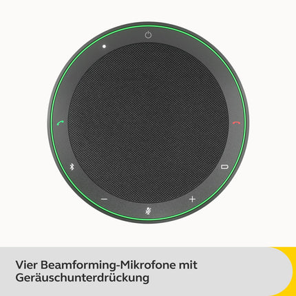 Jabra Speak2 75 Wireless Bluetooth Speakerphone for Work and Music - 4 Microphones, 65 mm Speaker - New Pairing Feature, USB-C Adapter, Zoom and Google Meet, Dark Grey