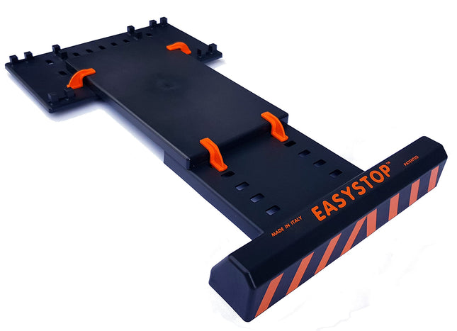 EASYSTOP 1 reguleeritav rattapidur, lõhnatu, fikseerimata, kiire paigaldus ilma tööriistadeta, löögikindlast plastikust. Ohutu ja täpne parkimine madalatel kiirustel.