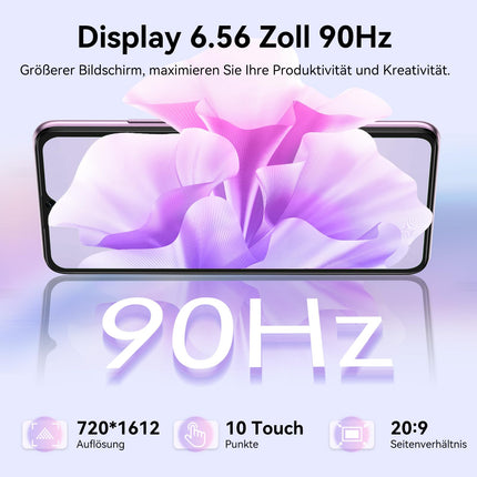 CUBOT A10 mobiiltelefon ilma lepinguta, 12 GB + 128 GB / 1 TB laiendatav, Android 14 nutitelefon, 6,56-tolline ekraan, 5100 mAh aku, 48 MP põhikaamera, kaheksatuumaline protsessor, kahekordne 4G SIM-kaart, OTG, Face ID, GPS, lilla