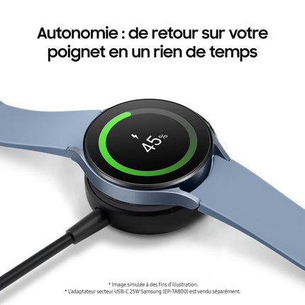 Samsung Galaxy Watch5 nutikell, tervisejälgija, spordikell, pikaealine aku, Bluetooth, 44 mm, grafiit, 1-aastane pikendus