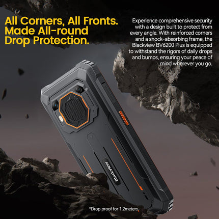 Blackview BV6200 Plus Outdoor Mobile Phone, 11000mAh, 24GB+256GB/2TB (2025), Smartphone Without Contract, 98DB Loudspeaker, 6.56" 90Hz, IP69K Waterproof, Construction Site Phone, 16MP+13MP/Dual 4G/OTG/GPS/NFC (Black)
