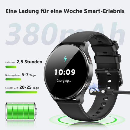 Blackview Smartwatch Men Women, 1.43'' AMOLED Screen, Virtual Always-On Clock, Fitness Watch with Phone Function, Make/Receive Calls, Sports Watch, Pedometer, Heart Rate Sleep Monitor, for Android iOS