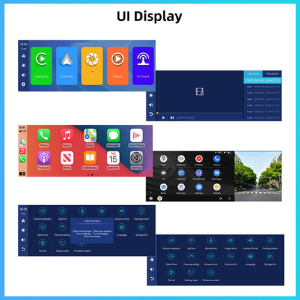 Hodozzy autoraadio kaasaskantav CarPlay juhtmevaba Android Auto armatuurlauaga esikaameraga 9,3-tolline puutetundlik ekraan CarPlay ekraan auto Bluetooth digitaalne meedia vastuvõtja satelliitnavigatsioon videosalvestus tahavaatekaamera