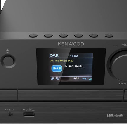 Kenwood M-525DAB - Mikro HiFi-süsteem CD, USB, DAB+ ja Bluetoothi ​​heli voogedastusega, 6,1 cm TFT värviline ekraan, kaugjuhtimispult