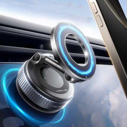 MRGLAS 2025 täiustatud vaakummagnetiline autotelefonihoidik Magsafe'i autokinnitusele, iminapaga autotelefonihoidik [89+ naela imemisvõimsus ja 2800 g tugevaim magnet], 360° pööratav auto/peegli jaoks