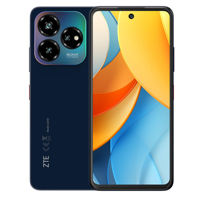 ZTE nutitelefon Blade V60 VITA 2024 (16,76 cm (6,6 tolli) HD+ ekraan, 4G LTE, 4 GB muutmälu ja 256 GB sisemälu, 50 MP põhikaamera ja 8 MP esikaamera, kahe SIM-kaardiga kaamera, Android 13) sinine