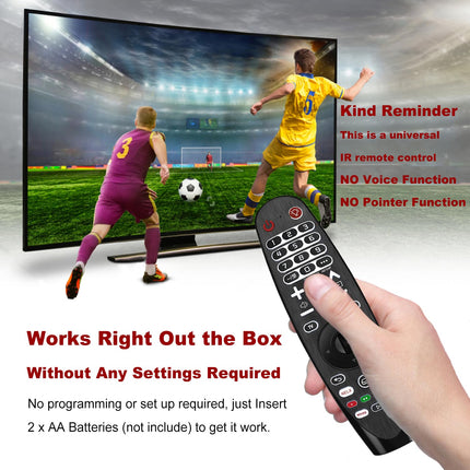 Universal remote control with backlight compatible with LG Smart TVs, suitable as a replacement for TV remote controls - Without voice and pointer functions