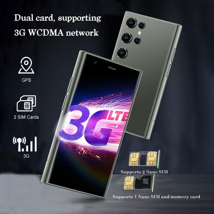 Hipipooo mininutitelefon 3-tolline Android 8.1 kahe SIM-kaardiga minitelefon 1000mAh aku 0.3MP + 2MP kaamera 2GB + 16GB (3G roheline)