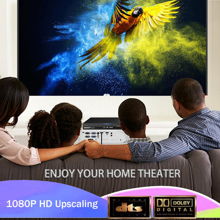 Blu-ray-mängija telerile, WISCENT DVD-mängija koaksiaal-/HDMI-/AV-/väljundiga, USB-sisendiga, kõik DVD-d ja B/2-regiooniga Blu-ray-plaadid, kompaktne Full HD 1080p Blu-ray-mängija