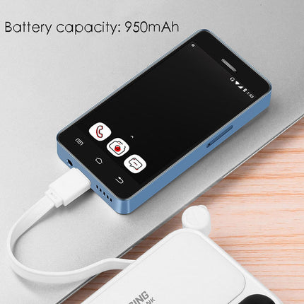Hipipooo väike telefon, 3G minitelefon, toetab Nano SIM-kaarti, 2,5 tolli, 950 mAh, Android 8.1, lastetelefon, 2 GB + 16 GB (3G-sinine)