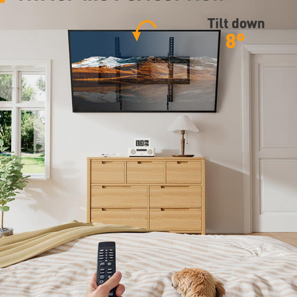 Perlegear TV seinakinnitus, kallutatav telerikinnitus 37-82-tollistele lamedatele ja kumeratele LED/LCD/OLED/plasmateleritele, max VESA 600 x 400 mm, kandevõime 60 kg, reguleeritavate tõmbenööridega