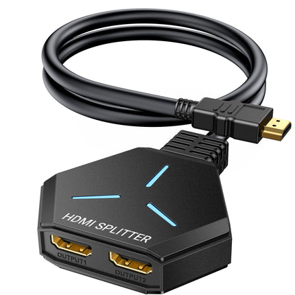 KiWiBiRD HDMI jaotur 1 sisse 2 väljundit HDMI jaotur 2 monitori samaaegselt paljundaja kaks monitori 4K 3D 2160p 1440p 1080p HDCP, ühildub PS5 teleri, televisiooni, mänguarvuti, sülearvuti, projektoriga