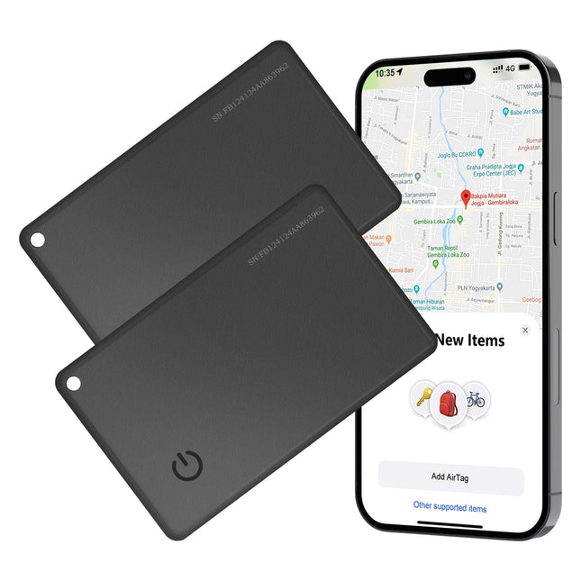 2 tk Air Tag Card rahakoti jälgimiskaarti, 1,6 mm õhuke, veekindel nutikate Bluetooth-siltide esemete jälgimise leidja laadimiskaabliga, ühildub Apple Find My'ga (ainult iOS), kohvrite, kottide, passide ja pagasi jaoks.