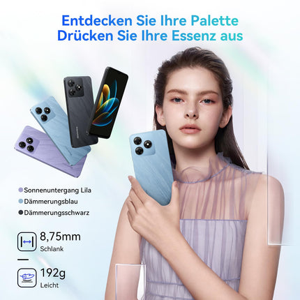 Blackview Wave 8 Android 14 nutitelefon, 12 GB + 128 GB / 2 TB TF-kaart, 90 Hz 6,56", 5000 mAh, odav nutitelefon ilma lepinguta, kaheksatuumaline, 13 MP + 8 MP, kahekordne SIM-kaart/sõrmejäljelugeja/GPS/OTG/mobiiltelefoni ümbris/karastatud klaas