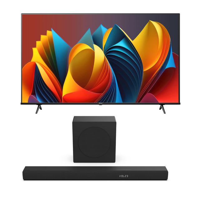 Hisense 43E7NQ 108 cm (43-tollise) teleri komplekt, 4K UHD, QLED, HDR10, HDR10+ dekodeerimine, HLG, Dolby Vision Atmos, 60Hz paneel, sujuv liikumine, Bluetooth HS3100