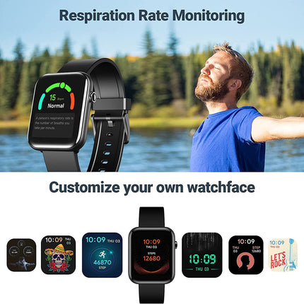Ticwatch GTH Smartwatch up to 10 days battery life with skin temperature measurement, blood oxygen, heart rate monitoring, sleep tracking, 5ATM waterproof for men and women, TicWatch GTH EU