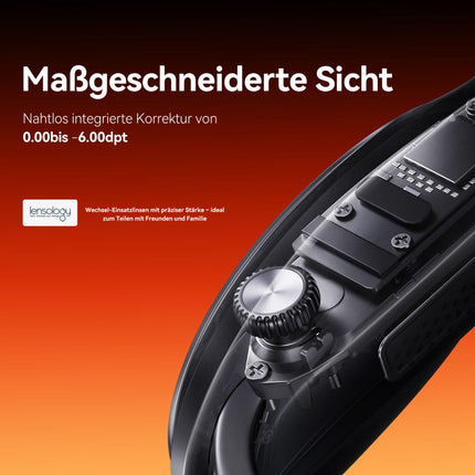 Rokid Max 2 AR-prillid mustad, 215-tolline Micro-OLED-ekraan, reguleeritav lühinägelikkus (0–600D), 120 Hz, 50° vaateväli ja 600 niti heledus, ühildub Androidi ja PC/ROG/Steamiga