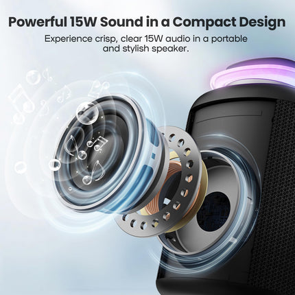 Deeyaple A46 Bluetooth Speaker Bluetooth 5.3, Surround Sound, Compact and Portable, 10 Hours Battery Life, TF Card Playback, Microphone, 3.5mm Audio Input