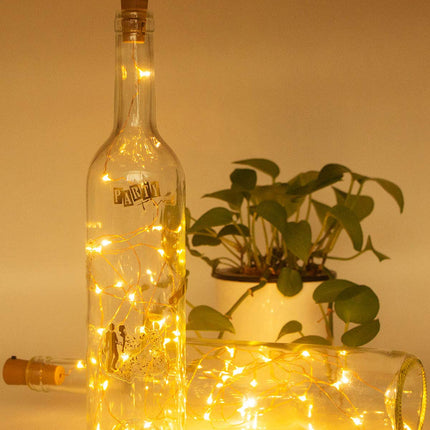 Kolpop 16 Pack Bottle Lights Battery Operated, Bottle Lights 2M 20LED Glass Cork Light String Lights for Bottles for Outdoor/Indoor Decoration for Party, Wedding, Christmas - Warm White